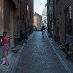 Girl in Red Stockholm Old Town