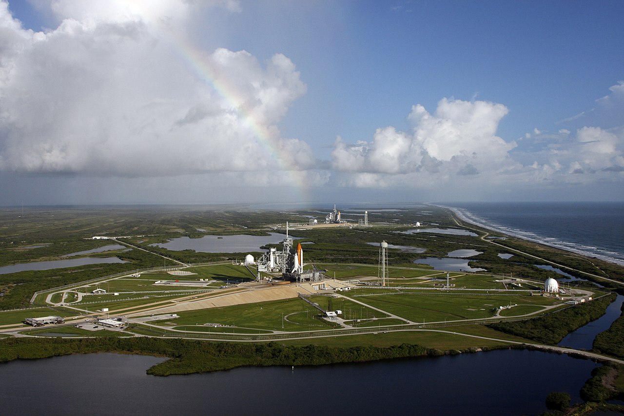 Space Shuttle Atlantis with Rainbow